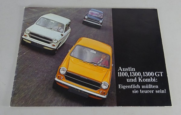 Prospekt / Broschüre Austin 1100 / 1300 / GT (ADO 16) MK. III Stand ca. 1971