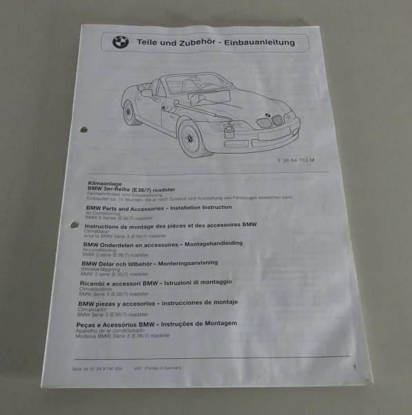 Einbauanleitung BMW Klimaanlage für Z3 Stand 05/1997