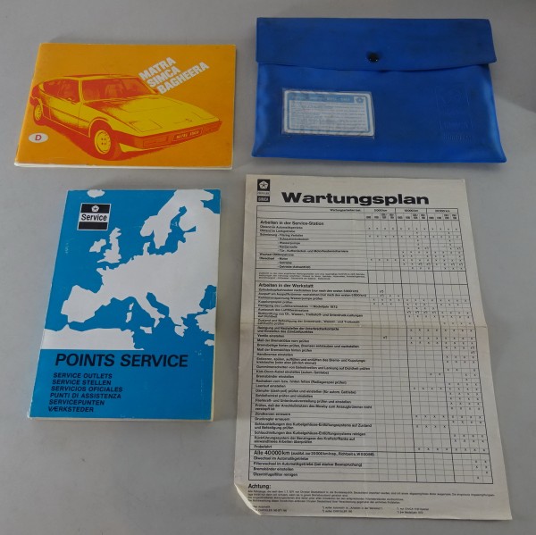 Bordmappe + Betriebsanleitung / Handbuch Matra-Simca Bagheera Stand 07/1976