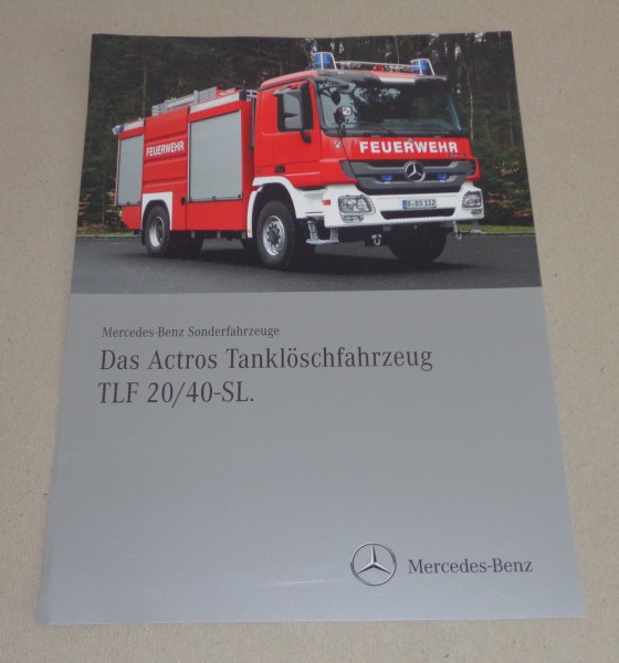 Prospekt / Werbung Mercedes - Benz LKW Actros Tanklöschfahrzeug TLF 20 / 40-SL