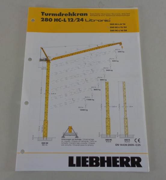 Datenblatt Liebherr Turmdrehkran 280 HC-L 12/24 Litronic von 04/2010