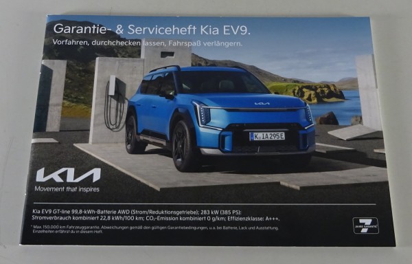Scheckheft / Serviceheft & Garantie blanko Kia EV9 + GT-Line ab Baujahr 2023