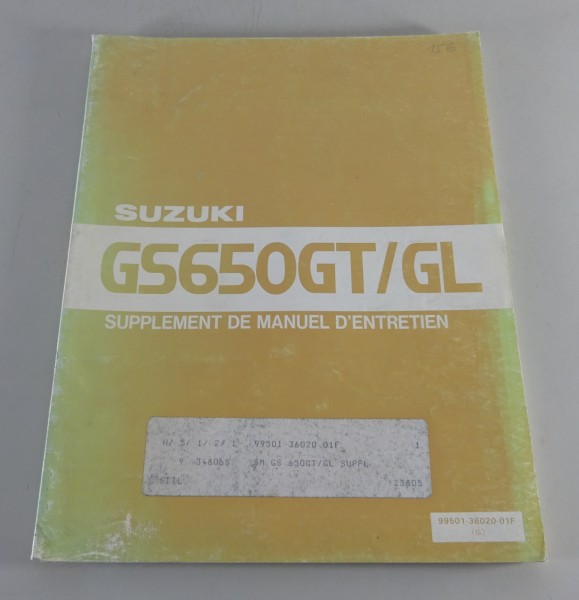 Worshop Manual / Supplement de Maunel D´entretien Suzuki GS 650 GT / GL 11/1981