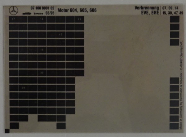 Microfich Teilekatalog Mercedes-Benz M 604 / 605 / 606 Verbrennung EVE/ERE 03/95
