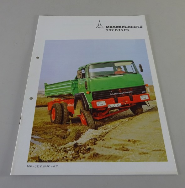 Prospekt Magirus-Deutz LKW 232 D 15 FK Frontlenker Pritsche Stand 06/1975