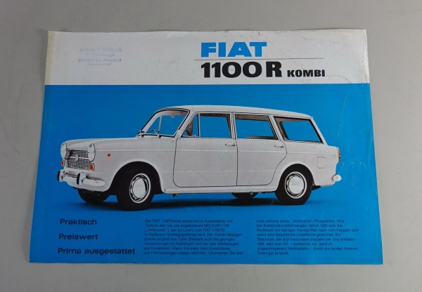 Prospektblatt / Broschüre Fiat 1100 R Kombi Stand 1967