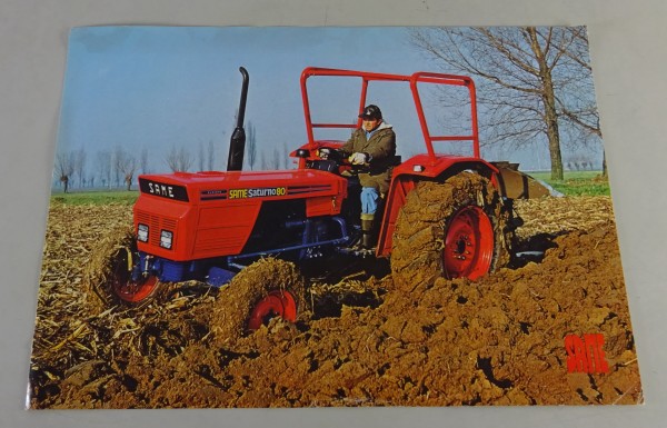 Prospektblatt / Datenblatt Same Saturno 80 Synchro Schlepper Stand 10/1979