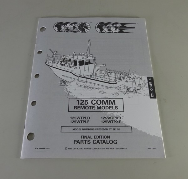 Teilekatalog Johnson Evinrude Outboards 125 Comm Remote Models Stand 1993