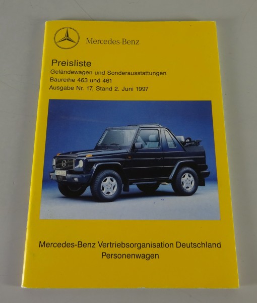 Preisliste Mercedes-Benz G-Modell / G-Klasse W463 & W461 gültig ab 02/06/1997