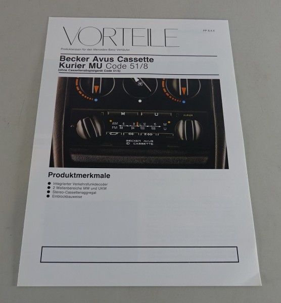 Produktinformationen "Vorteile" Mercedes Becker Avus Cassette Kurier von 08/1983