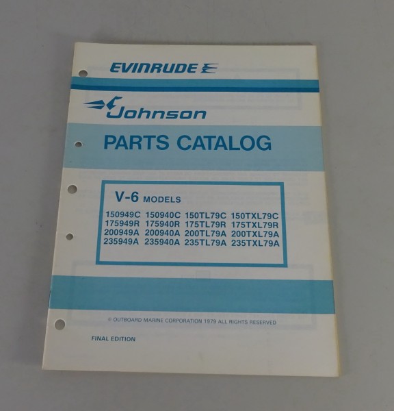 Teilekatalog OMC Johnson 150 / 175 / 200 / 235 PS Models Stand 1979