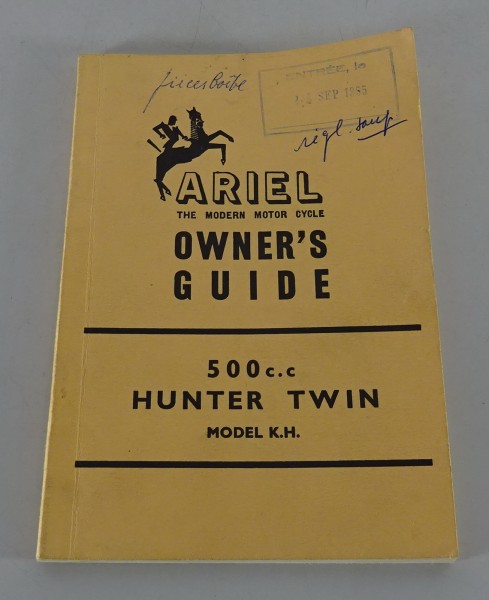 Betriebsanleitung / Instruction Manual Ariel 500 cc Hunter Twin Model K.H. 1954
