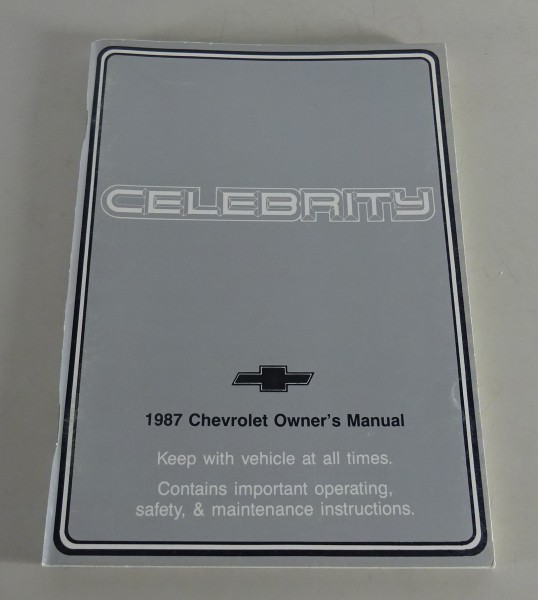 Owner´s Manual / Handbook Chevrolet Celebrity Stand 1987