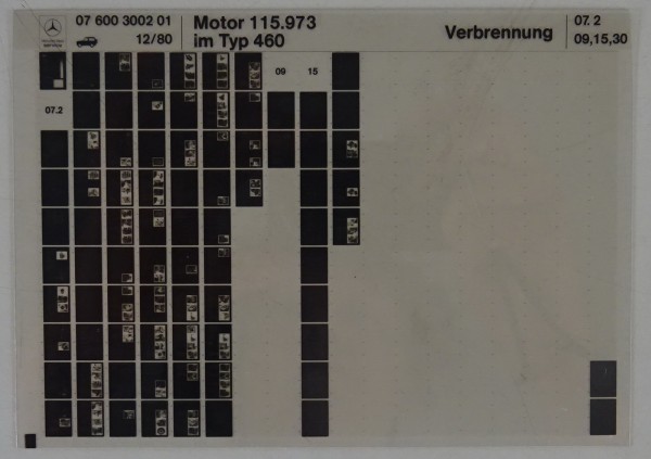 Microfich Werkstatthandbuch Mercedes-Benz 230 G G-Klasse W460 Motor M 115.973