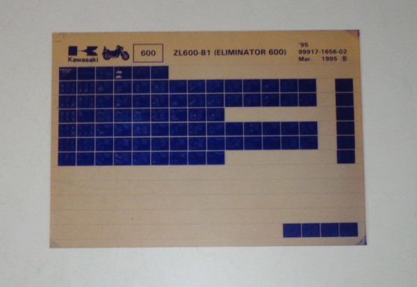 Microfich Ersatzteilkatalog Kawasaki ELIMINATOR600 ZL600 B1 Model 95 Stand 03/95