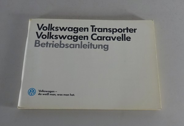 Betriebsanleitung / Handbuch VW Bus / Transporter, Caravelle T3 Stand 1987