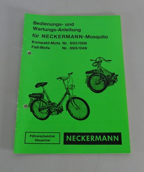 Betriebsanleitung / Handbuch Neckermann Mosquito Kompakt & Falt-Mofa von 09/1968