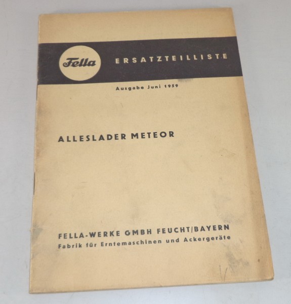 Teilekatalog Fella Alleslader Meteor Stand 06/1959