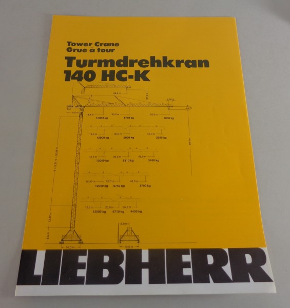 Datenblatt / Technische Beschreibung Liebherr Turmdrehkran 140 HC-K von 01/1983