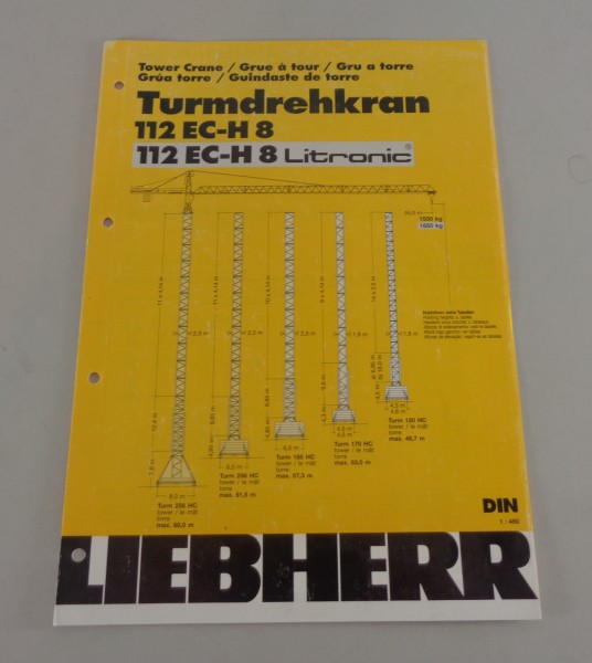 Datenblatt Liebherr Turmdrehkran 112 EC-H 8 / Litronic von 05/1999