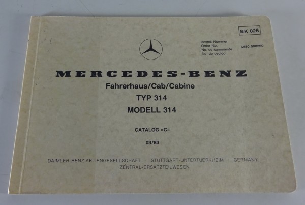 Bildkatalog Mercedes-Benz Leichter Frontlenker kubische Kabine Typ 314 von 1983