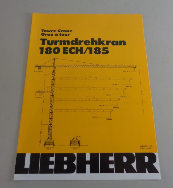 Datenblatt / Technische Beschreibung Liebherr Turmdrehkran 180 ECH/185 von 1988