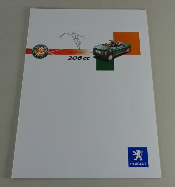 Prospekt + Preisliste Peugeot 206 CC Roland Garros Sondermodell Stand 12/2002
