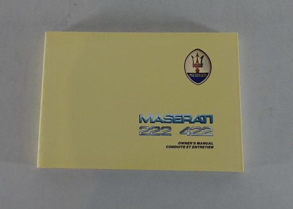 Betriebsanleitung / Handbuch Maserati 222 422 V6 Stand 01/1989