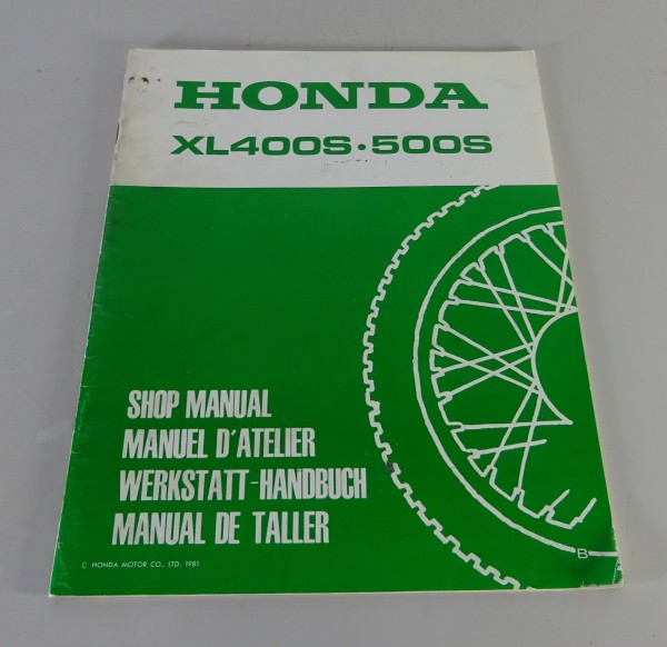 Werkstatthandbuch Ergänzung / Manual Supplement Honda XL 400 S / 500 S von 1981