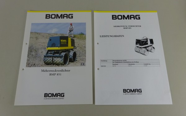 Prospektblatt / Broschüre Bomag Mehrzweckverdichter BMP 851 Stand 07/1997