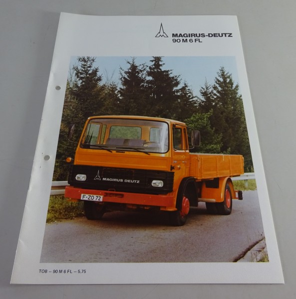 Prospekt / Broschüre Magirus-Deutz LKW 90 M 6 FL Frontlenker Pritsche von 5/1975