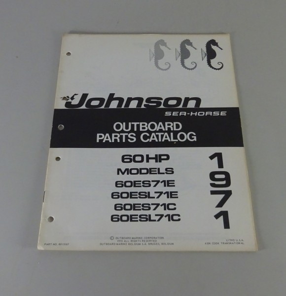 Teilekatalog OMC Johnson Outboards 60 PS Models von 1971