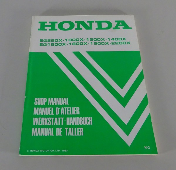 Werkstatthandbuch / Workshop Manual Honda Generator EG 850X - 2200X Stand 1983