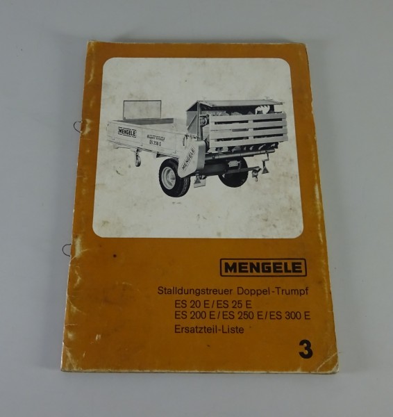 Teilekatalog / Ersatzteilliste Mengele Stalldungstreuer Doppel-Trumpf Stand 1972