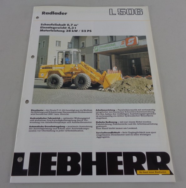 Datenblatt / Technische Beschreibung Liebherr Radlader L 506 von 05/1989