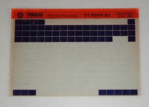 Microfich Parts Catalogue/Ersatzteilkatalog Yamaha DT 80 MX 82 Stand 11/1981