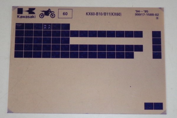 Microfich Ersatzteilkatalog Kawasaki KX 60 B10/B11 Model 1994-95 Stand 95