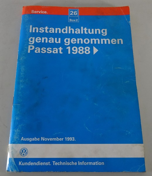 Werkstatthandbuch Instandhaltung genau genommen VW Passat 35i ab 1988, St.1993