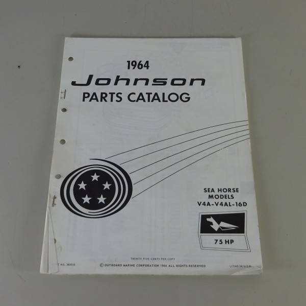 Teilekatalog OMC Johnson 75 PS Models Stand 1964