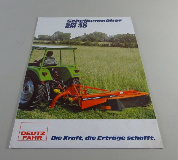 Prospekt / Broschüre Deutz-Fahr Scheibenmäher SM 30 / 40 Stand 12/1980