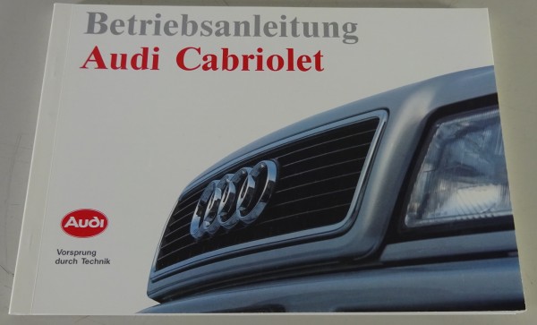 Betriebsanleitung / Handbuch Audi Cabriolet | Stand 07/1993