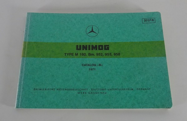 Bildkatalog Mercedes-Benz Unimog Vergaser-Motor Typ M 180 Stand 1971