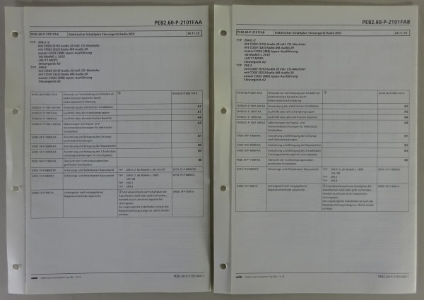 Schaltplan Mercedes-Benz W204 Steuergerät Radio (RD) | Typ 204 | Stand 12/2010