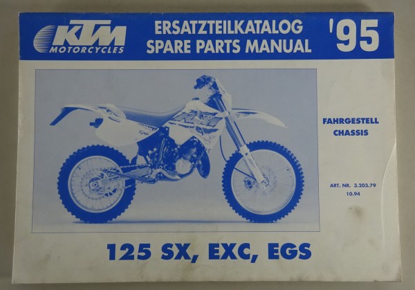 Teilekatalog KTM Fahrgestell 125 SX, EXC, EGS Modelljahr 1995