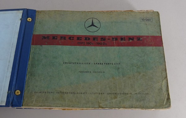 Teilekatalog / Ersatzteilliste Mercedes-Benz Heckflosse W110 190 c + Dc von 1963