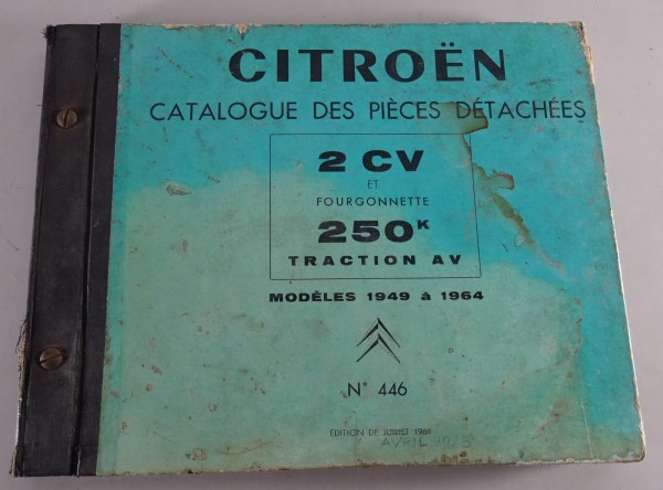 Teilekatalog Citroen 2 CV + 250K Fourgonnette Stand 04/1965 Französisch