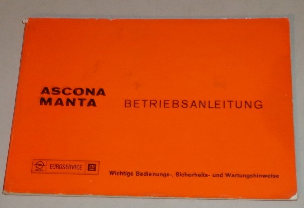 Betriebsanleitung Opel Ascona B / Manta B Stand 03/1976