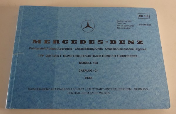 Bildkatalog Mercedes-Benz S123 T-Modell 200T - 280TE / 240TD - 300TD + Turbo