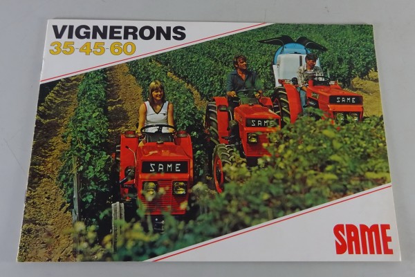 Prospekt / Broschüre Same Vignerons 35 - 45 - 60 Schlepper Stand 05/1980