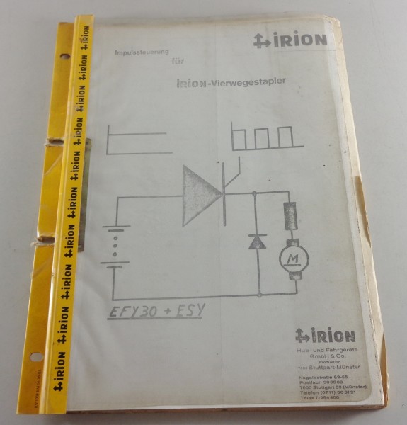 Werkstatthandbuch Irion Gabelstapler EFY 30 + ESY Bosch Impulssteuerung